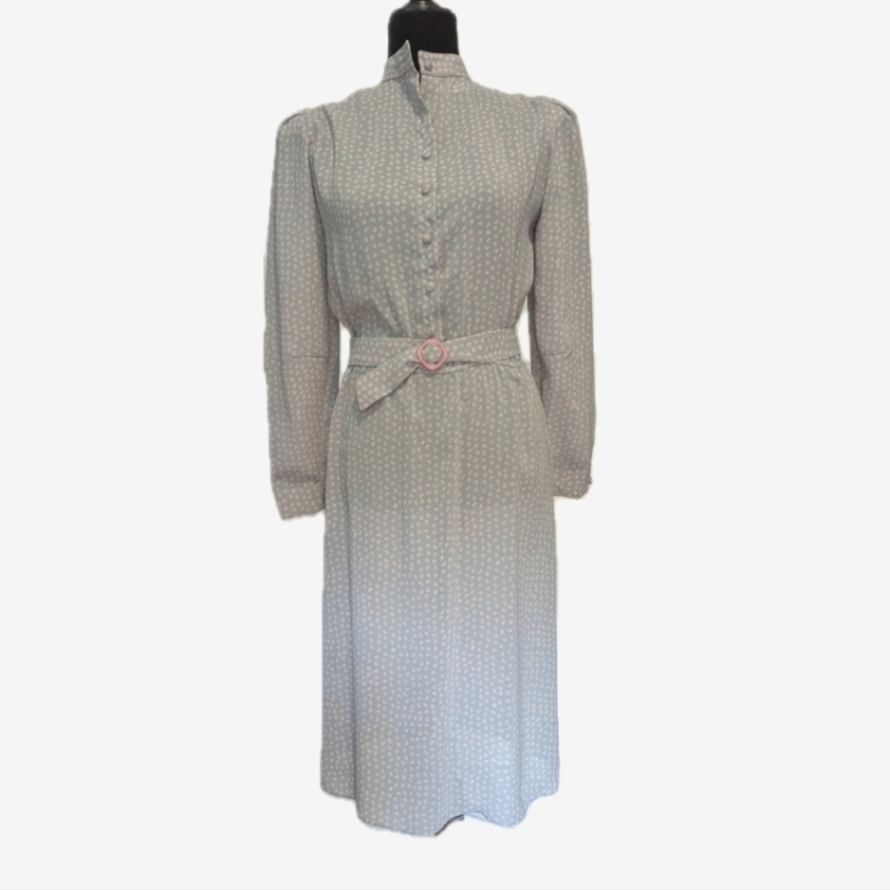 Vintage Baby Blue And Pink Butterfly Dress